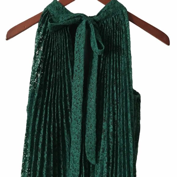 ERIN by Erin Fetherson Lace Emerald Green Halter Mini Dress Sz 2 Classy Elegant - Picture 6 of 10